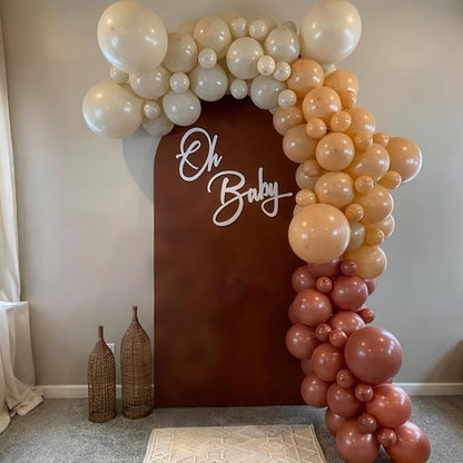 Brown Balloons Garland Arch Kit, Retro Brown Nude Balloons Arch, Tan Ivory - Image 5