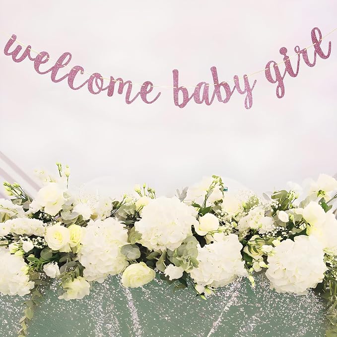 Welcome Baby Shower Party Banner, Boy and Girl Glitter Paper Sign - Image 6