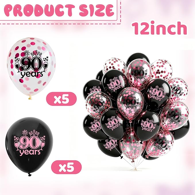 Black Whiet Confetti Balloons, - Image 2