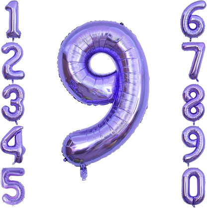 Purple Number 9 Balloon 40 Inch, Large Lavender Mylar Foil Number 9 by Unknown