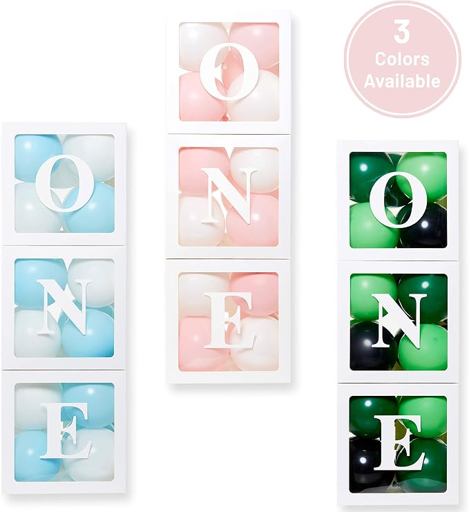 First Birthday Decorations Balloon 'ONE' Boxes - Image 9