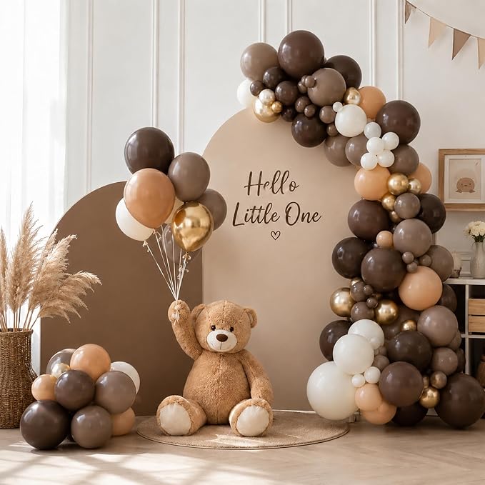 Brown Balloons 12 Inch Dark Light Brown Coffee Tan Beige Gold Latex Balloon | - Image 3