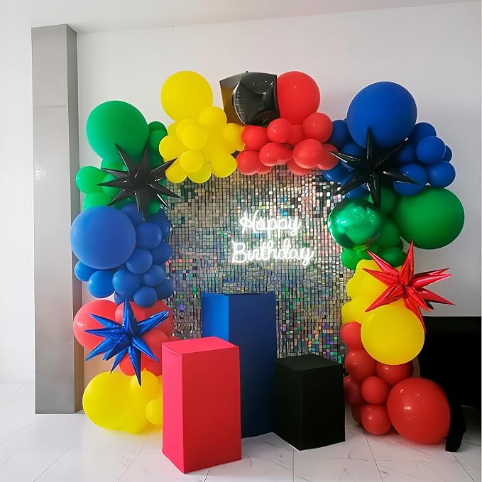 HILAVO Red Yellow Blue Balloons Light Baby Royal Metallic Blue Red Yellow - Image 6