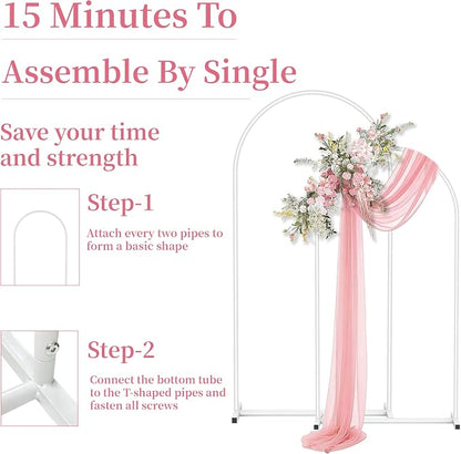 Arch Backdrop Stand Set of 2, Birthday Party, Baby Shower, Graduation, Floral - Image 5