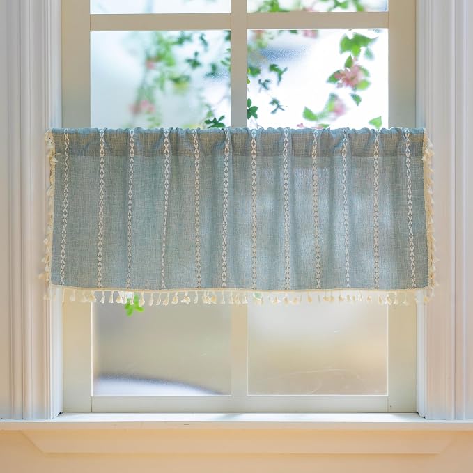 Sutuo Home Boho Linen Curtains Valance by SutuoHome