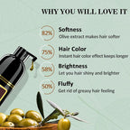 Herbal Light Brown Hair Color Shampoo - 3 in 1 Lasting Hair Dye for Women & Men, 17.60 Fl Oz