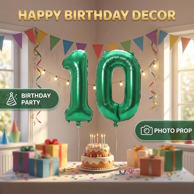 Number 10 Balloon Foil Mylar Balloons - Image 4