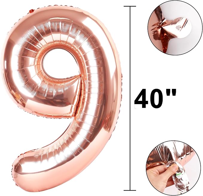 40 Inch Rose Gold Number 29 Balloons Foil Digital Helium Number Balloons - Image 6