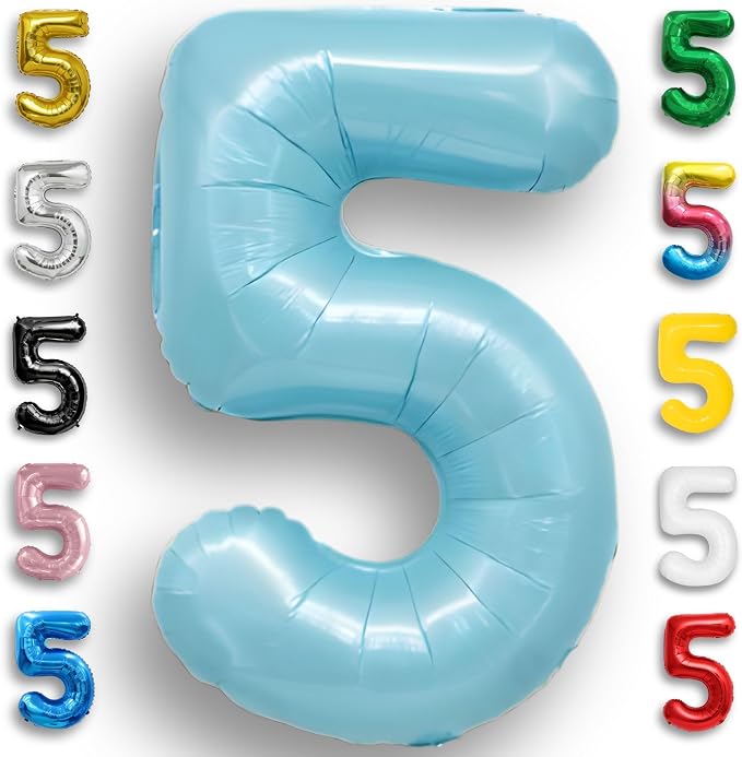 Candy Blue Number Balloon 5 Mylar Foil Balloons 16 Inch by Unknown