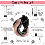 Universal Hair Diffuser Adaptable Hair Dryer Attachment for Blow Dryer Nozzles from 1.7 to 2.2 inch Diameter (White)