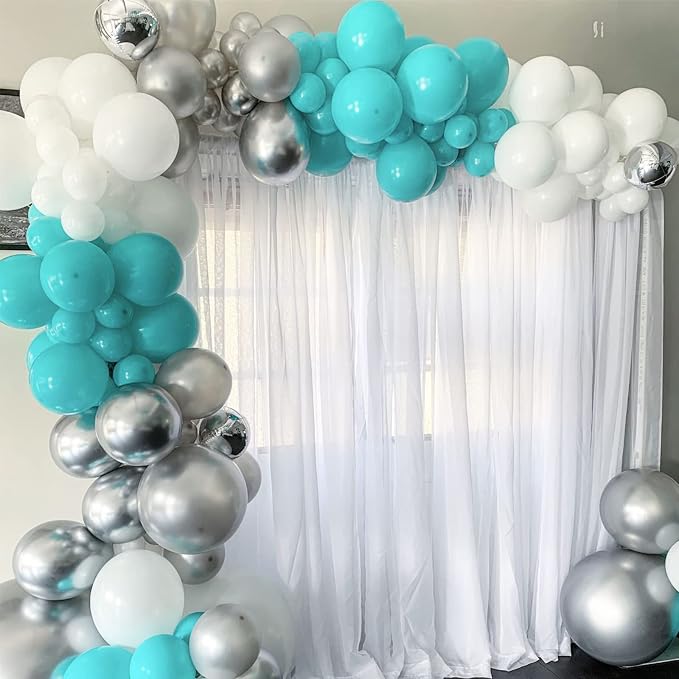 Voircoloria 130pcs Teal Balloons Garland Arch Kit, 18 12 10 5 Inch | - Image 7