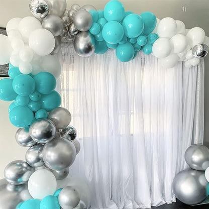 Voircoloria 130pcs Teal Balloons Garland Arch Kit, 18 12 10 5 Inch | - Image 7