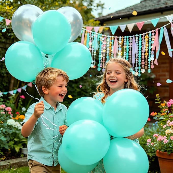 100pcs Teal Balloons 12 Inch Turquoise Aqua Blue Dark Teal Balloon | Teal Latex - Image 5
