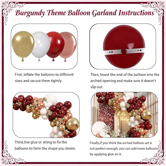 Burgundy Balloon Arch Garland Kit - Image 9