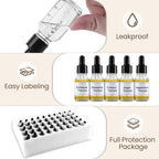 50 Pcs 1/2oz Clear Glass Dropper Bottles with Measurement, 15ml Leakproof Tincture Bottles with Funnels, Eye Droppers, Extra Caps & Labels, Refillable Empty Bottle for Tinctures, Essential Oils