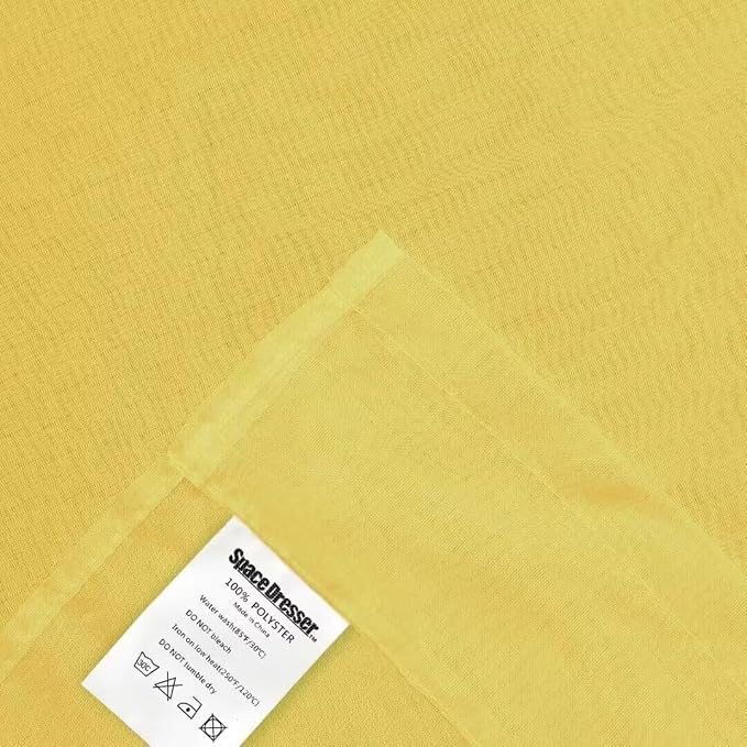 SpaceDresser Yellow Sheer Curtains 4 Panels Rod Pocket Semi-Sheer Curtain 108 - Image 6