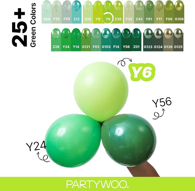 PartyWoo Lime Balloons 140pcs Green Light Green Color 18 12 10 5 Inch | 18 12 - Image 4
