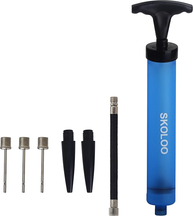 SKOLOO 10" Portable Hand Air Ball Pump Inflator Kit by SKOLOO