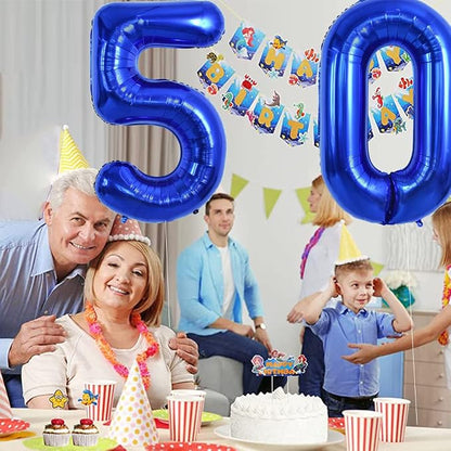 TONIFUL 40 Inch Navy Blue Number 0 Balloons Large Foil Birthday Party Decor | - Image 5