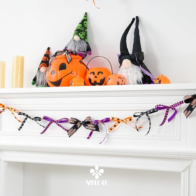 3/8 inch 1 inch Halloween Ribbon Set Spooky October Ribbon Assortment 5 Rolls - Image 5