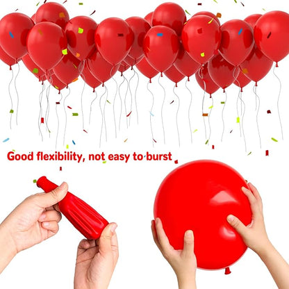 100pcs Red and White Balloons 12 Inch Thickened Latex Red White Balloons - Image 4