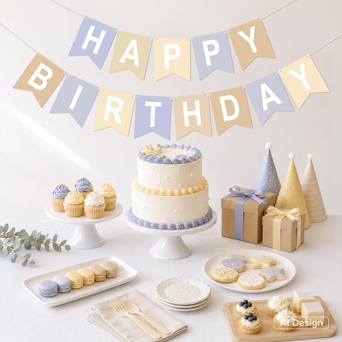 Happy Birthday Banner Birthday Party Banner NO DIY Happy Birthday Sign | - Image 4