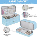 Travel Carrying Case Compatible with Shark Flexstyle/FlexFusion/Hair Dryer,Double-Layer Hair Hot Tools Storage Bag Fits for Dyson Airwrap Styler/Supersonic Hair Dryer and Attachments,Blue-Bag Only