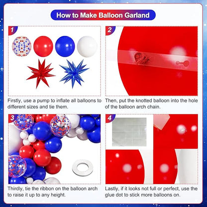 Red White Blue Balloon Arch Kit - Image 4