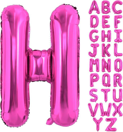 Hot Pink Letter H Balloons, H Letter Balloon 40 Inch Foil H Balloon | Hot Pink by BBPOOL