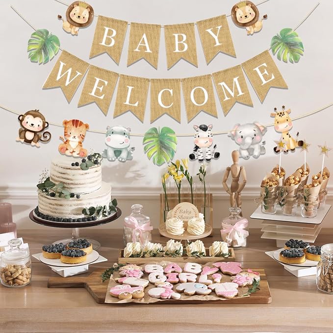 Weecent Pre-Strung 6ft Burlap Welcome Baby Banner - Image 2