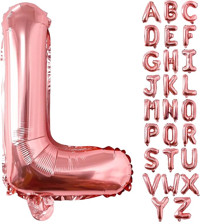 Lovoir 40 Inch Large Rose Gold Letter L Balloons Big Size Jumbo Mylar Foil by Lovoir
