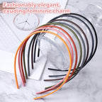 8pcs Thin Skinny Headbands with Teeth, Non-Slip Plain Frosted Headbands for Women, 5mm Plastic Elastic Head Bands for Long Short Straight Curly Hair- 8 Colors