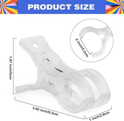30 Pack Large Clips for Balloon Arch Transparent Plastic 3.62 Inch Heavy Duty - Image 2