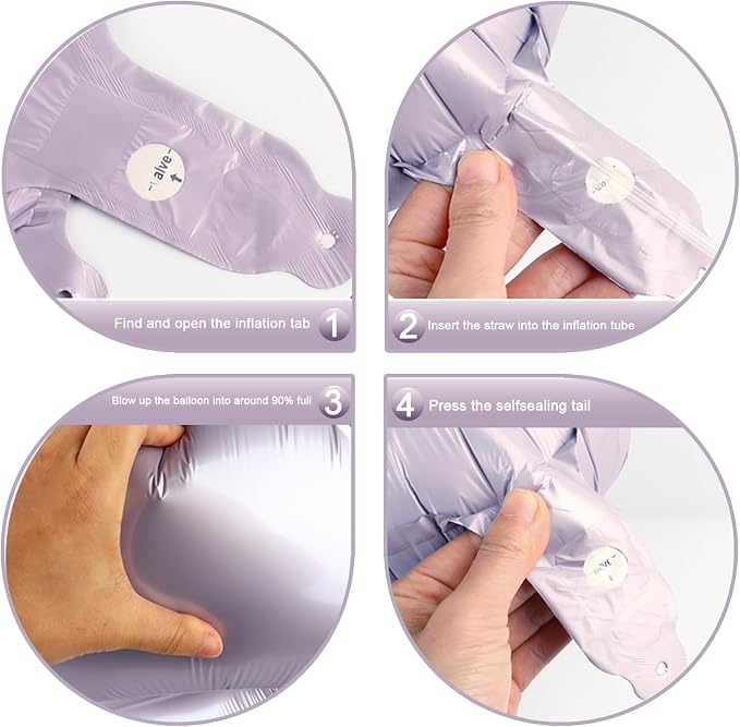 Lilac Number 5 Balloon 40 inch, Lavender Birthday Party Balloons Decorations | - Image 2