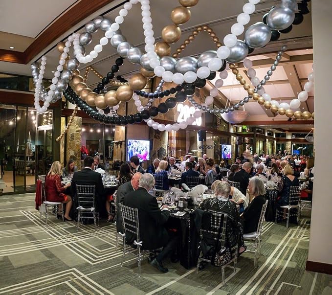 Black and Silver Linking Balloons, Quick Linked Balloon - Image 9