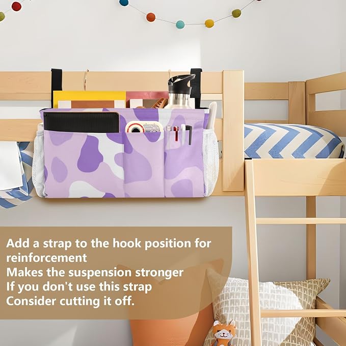 Bedside Caddy Metal Frame Hanging Organizer Bunk Bed Dorm Accessories Hook And - Image 6