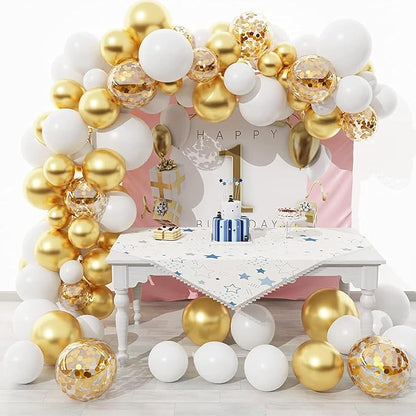 White and Gold Balloons Arch Kit, Engagements, Baby Shower Anniversary - Image 4