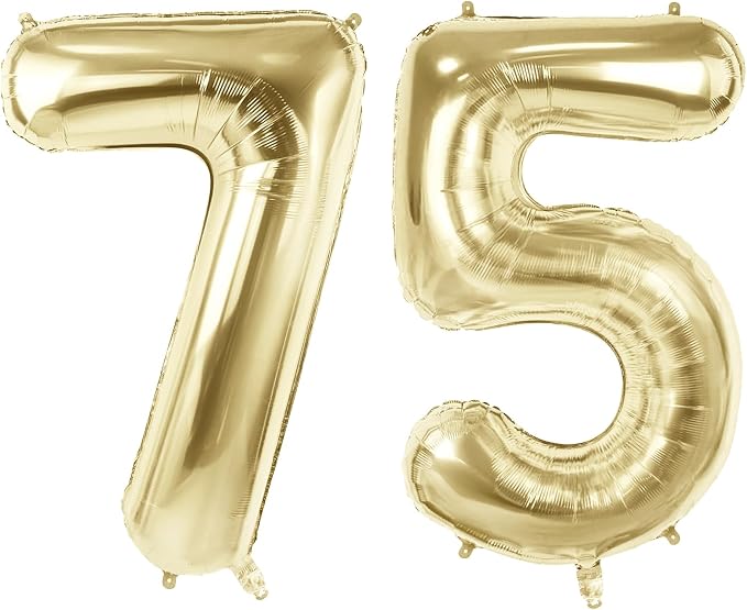 Number 75 Balloons for 75th Birthday Party Decorations, 40 Inch 0-100 by Joycard