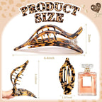 2 Pack Hair Clips for Women French Flat Claw Clips Celluloid Leopard Print Barrettes Nonslip Claw Clips Side Slide Volume Clips for Girls