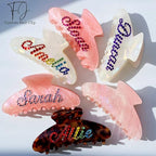 Personalized Colorful Name Hair Claw Clips for Women,Custom Hair Clips with Diamond,Cute Hair Accessories 4",Handmade Rhinestones Hair Clamp Gifts for Mom,Bride,Wife,Bridesmaid（Flash Pink）