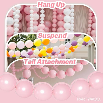 PartyWoo Pastel Linking Balloons 100pcs 12 Inch Rainbow Link Balloons | - Image 6