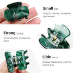 10-Pack Cute Small Acrylic Hair Claw Clips for Women & Girls - Jaw Clips for Fine Thin Hair, Half-Up Clip