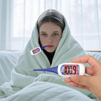 Large LCD Screen Digital Thermometer for Fever, 10 Seconds Fast & Accurate Readings, Large LCD Dual Color Backlight Flexible Tip Ideal for Adults Kids and Babies FSA