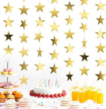 Star Garland, Glitter Gold Star Garland Banner, 66Feet Double Side Star Hanging by ChicQuench