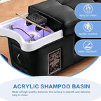 Professional Beauty Salon Shampoo Bed Head Spa Equipment with Water Circulation,Steamer,Shampoo Chair Luxury Head Care SPA Shampoo Bed (Black)
