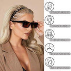 6 PCS Zig Zag Headbands Plastic Wavy Hair Head Band Comb with Teeth Hoop Accessories for Women Men Girls, Classic Black&Retro Leopard