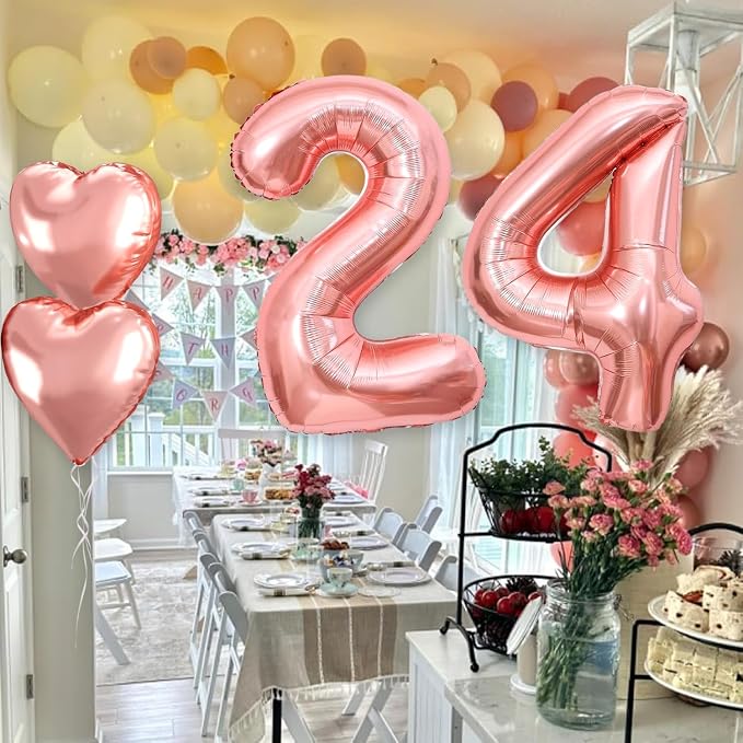 40 inch Rose Gold Birthday Balloons - Image 3