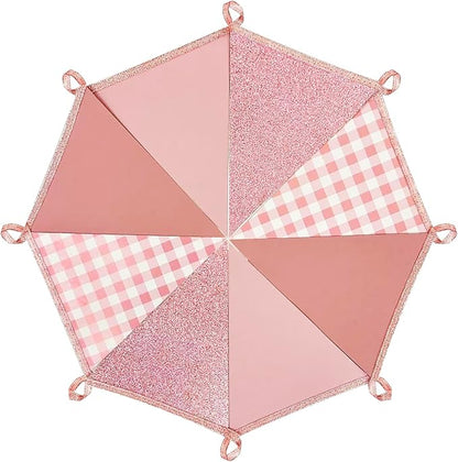 Dusty Rose Pink Buffalo Plaid Rose Gold Party Decorations Pennant Banner Flag - Image 4
