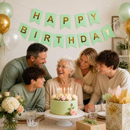 Green Happy Birthday Banner Sign - Image 7