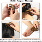 Massage Wooden Comb,Wood Wide Tooth Hair Comb, Scraping Scalp Massage,Handheld No Static Head Tool,1 Pieces.